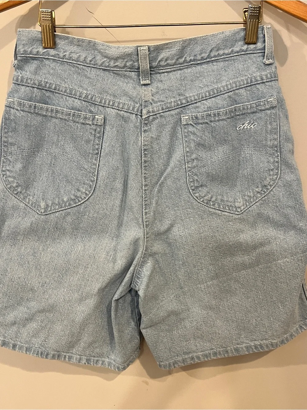 Vintage Chic Denim Bermuda Shorts 90s Retro Longline Americana Casual